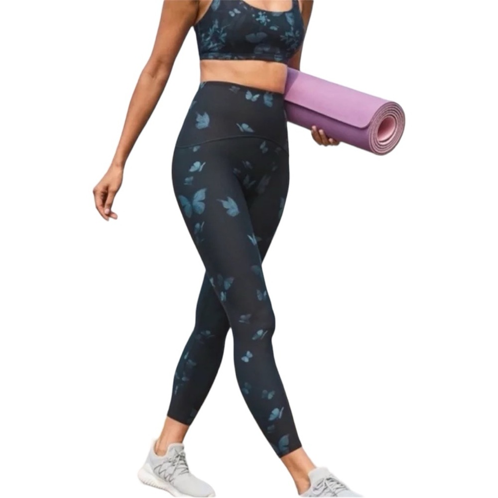 SPANX Black and Blue Butterfly Leggings